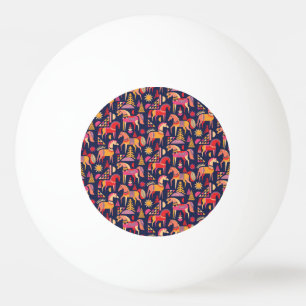 Pelota De Ping Pong Caballos escandinavos: Diseño Decorativo y Seamles