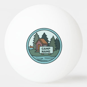 Pelota De Ping Pong Cabaña de campamento juvenil de verano con signo p