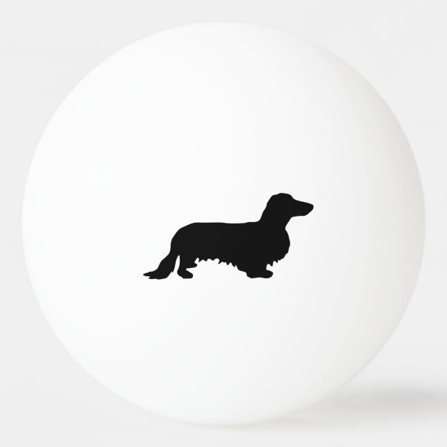 Pelota De Ping Pong Cabello largo de Dachshund - Silhouette 1 (Anverso)