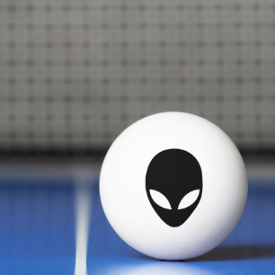Pelota De Ping Pong Cabeza alienígena negra y blanca