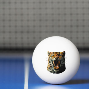 Pelota De Ping Pong Cabeza de ataque ruidosa de leopardo