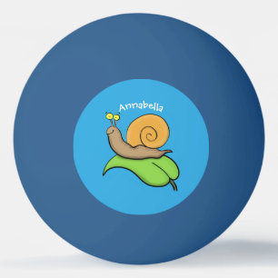 Pelota De Ping Pong Caca, caracol feliz en un ilustracion personalizad