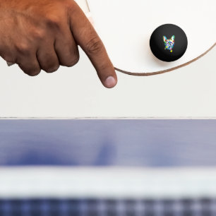Pelota De Ping Pong Cachorro de Bulldog Francés de colores llamativos