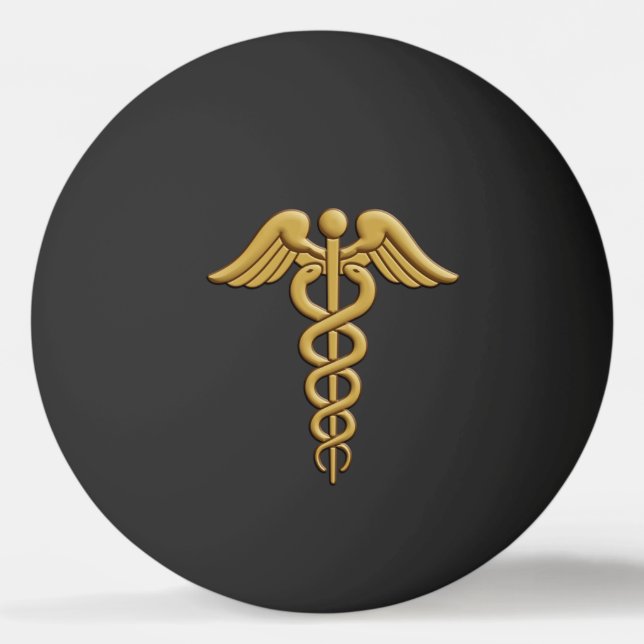 Pelota De Ping Pong Caduceus dorado (Anverso)