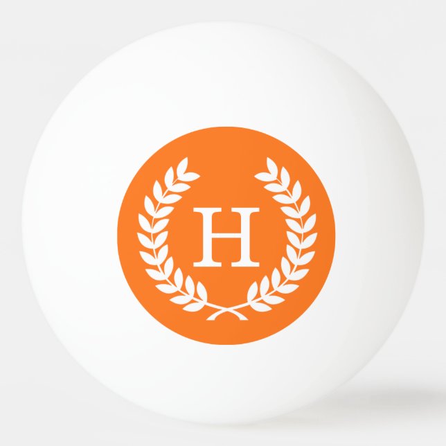 Pelota De Ping Pong Calabaza Lámina de Trigo Blanco Lámina Monograma i (Anverso)
