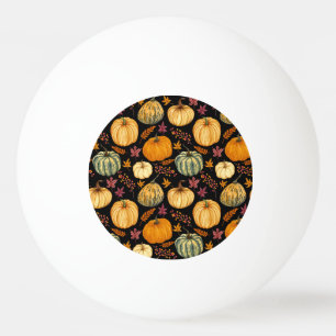 Pelota De Ping Pong Calabazas acuarelas: Patrón sin foco de otoño.