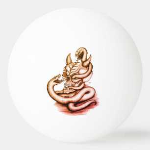 Pelota De Ping Pong Calavera - Cabeza malvada con serpiente