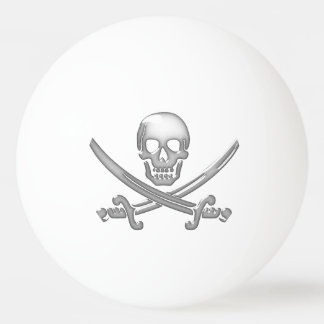 Pelota De Ping Pong Calavera pirata y espadas cruzadas (TLAPD)