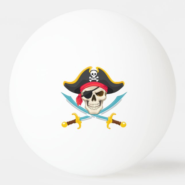 Pelota De Ping Pong Calavera y sables (Anverso)