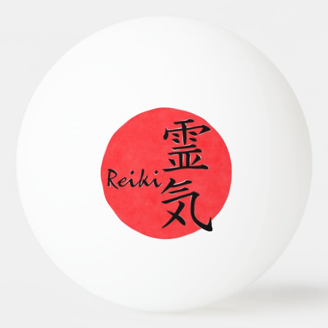 Pelota De Ping Pong Caligrafía De Reiki Y Palabra 1 (Anverso)