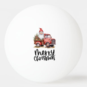 Pelota De Ping Pong Camión rojo con Santa Claus y árbol de Navidad