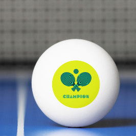 Pelota De Ping Pong Campeón de Tabletennis estilo retro verde azulado