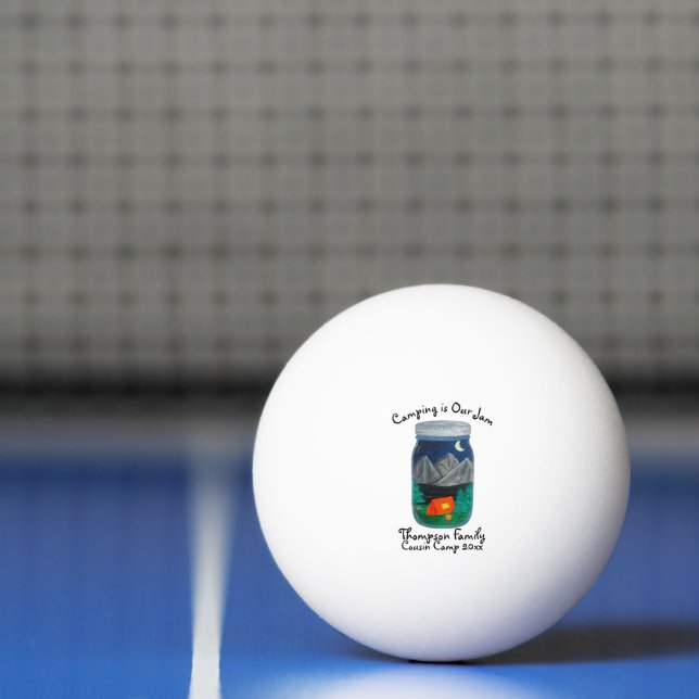 Pelota De Ping Pong Camping is Our Jam Tent and Mountains in Jar (Neto)