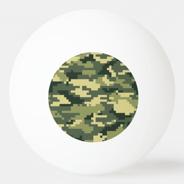 Pelota De Ping Pong Camuflaje de madera digital Pixel de 8 bits / Camo (Anverso)