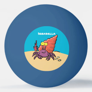 Pelota De Ping Pong Cangrejo ermitaño gracioso personalizado morado
