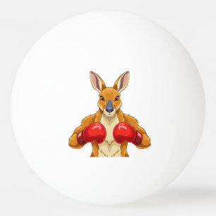 Pelota De Ping Pong Canguro animado con guantes de boxeo rojos