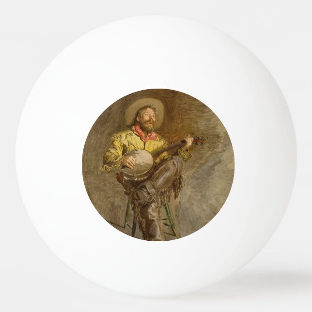 Pelota De Ping Pong Cantando vaquero español con canción de sendero to (Anverso)