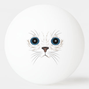 Pelota De Ping Pong Cara de gatito divertida