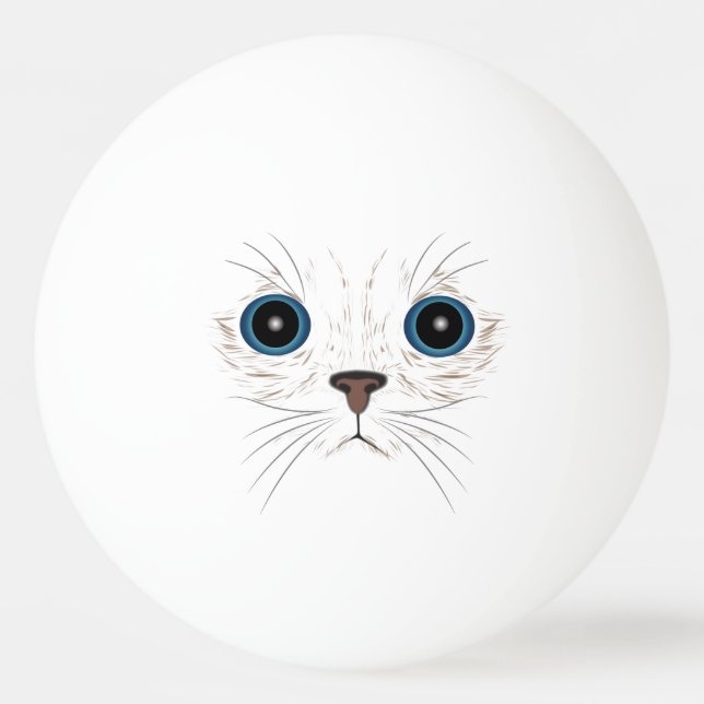 Pelota De Ping Pong Cara de gatito divertida (Reverso)
