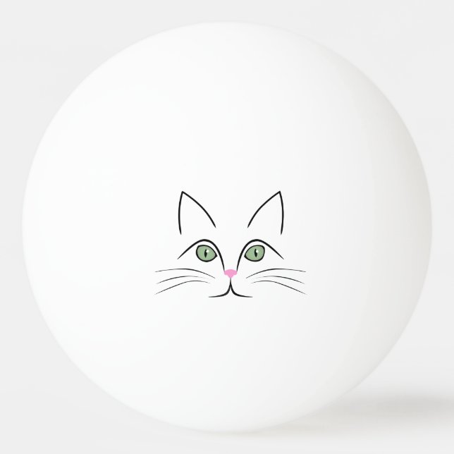 Pelota De Ping Pong Cara de gato (Anverso)