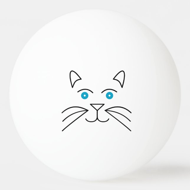 Pelota De Ping Pong Cara de gato (Anverso)