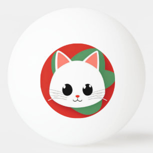 Pelota De Ping Pong Cara de gato de dibujos animados linda con diseño 