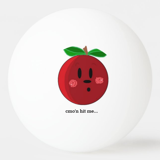 Pelota De Ping Pong Cara de Manzana Divertida con Frase (Anverso)