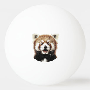 Pelota De Ping Pong Cara de panda rojo