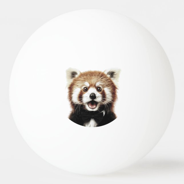 Pelota De Ping Pong Cara de panda rojo (Anverso)
