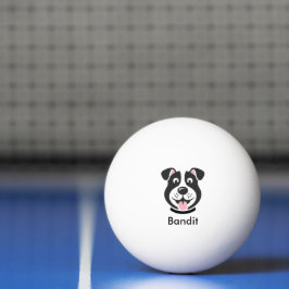 Pelota De Ping Pong Cara de perro de caricatura personalizada