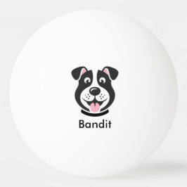 Pelota De Ping Pong Cara de perro de caricatura personalizada