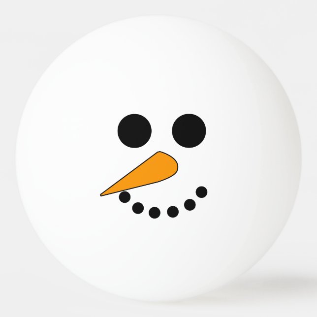 Pelota De Ping Pong Cara de Snowman sonriente (Anverso)
