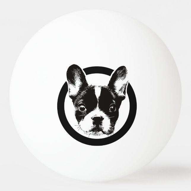 Pelota De Ping Pong Cara del perro del bulldog francés (Anverso)