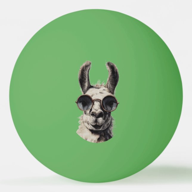 Pelota De Ping Pong Cara Divertida de Llama (Anverso)