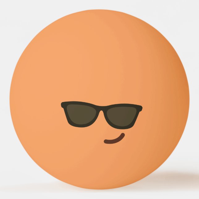 Pelota De Ping Pong Cara divertida. Emoji. Emoticón. ¡Sr. Guay! (Reverso)