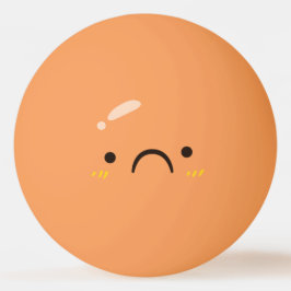 Pelota De Ping Pong Cara divertida. Emoji. Emoticón.Triste