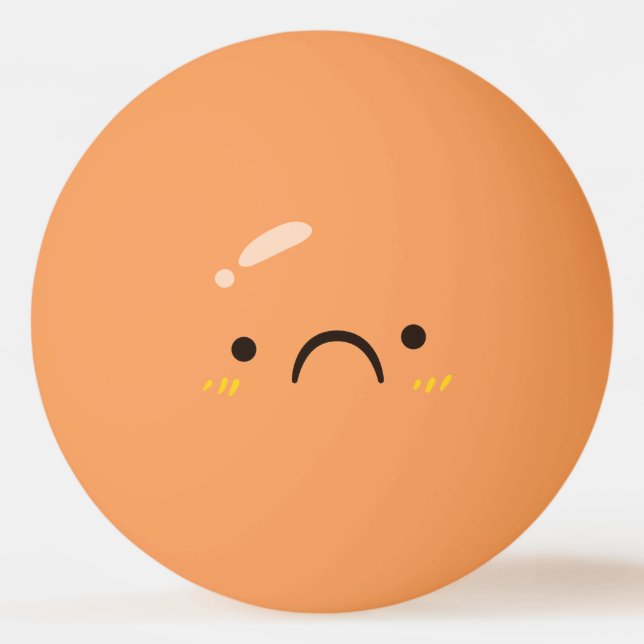 Pelota De Ping Pong Cara divertida. Emoji. Emoticón.Triste (Reverso)