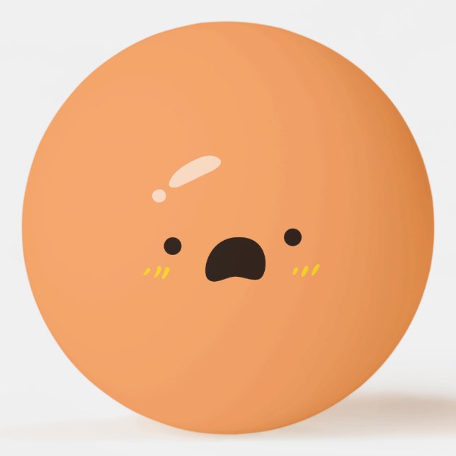 Pelota De Ping Pong Cara divertida. Emoticón Emoji. Preocupado (Reverso)