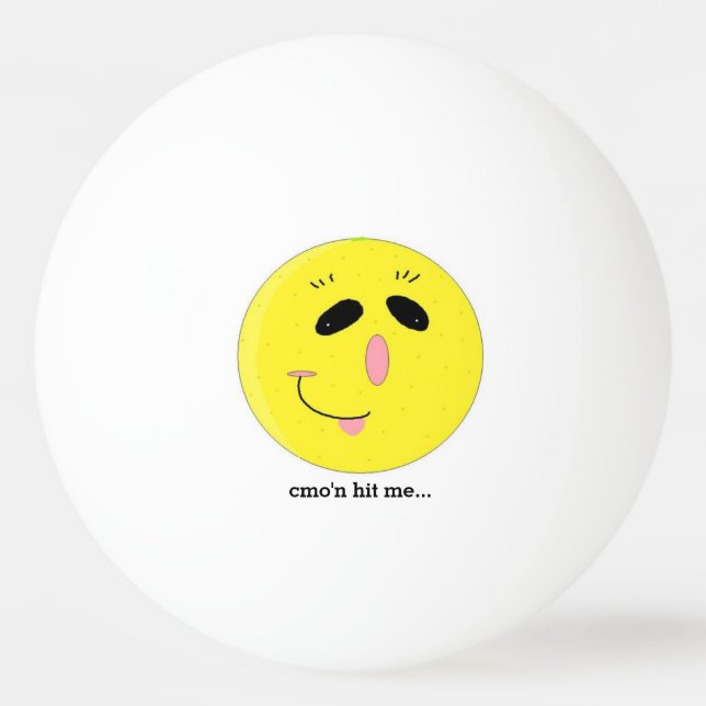 Pelota De Ping Pong Cara Feliz Divertida con Frase (Anverso)