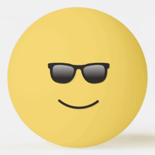 Pelota De Ping Pong Cara sonriente con gafas de sol Ping Pong Ball