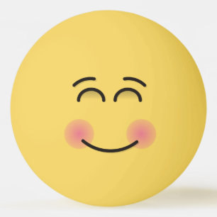 Pelota De Ping Pong Cara sonriente con ojos sonrientes