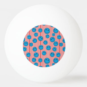 Pelota De Ping Pong Cara sonriente retro patriota