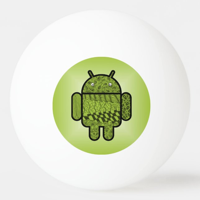 Pelota De Ping Pong Carácter de garabato paisley para Android™ (Anverso)