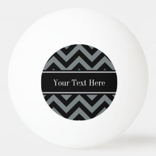 Pelota De Ping Pong Carboncillo, Negro Chevron Negro Nombre Monograma