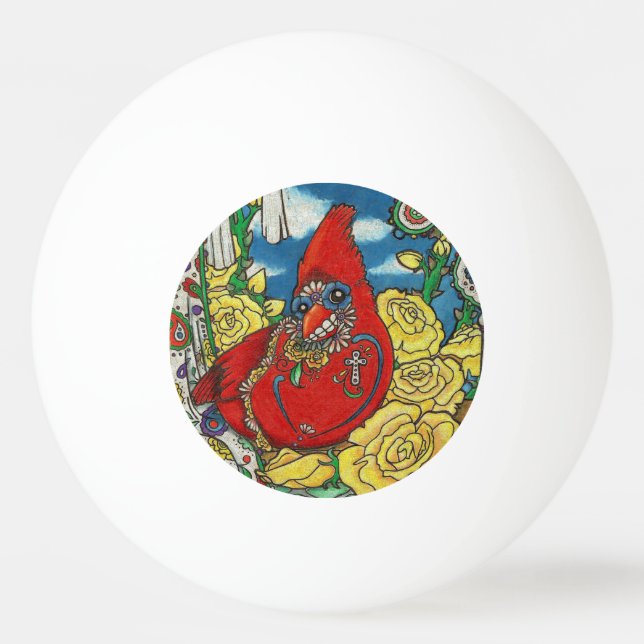 Pelota De Ping Pong Cardenal del cráneo del azúcar (Anverso)