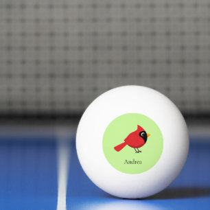 Pelota De Ping Pong Cardenal rojo Personalizado con flores