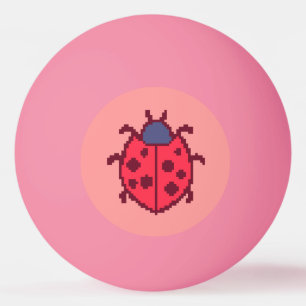 Pelota De Ping Pong Cariñosa mariquita insecto pixelada 