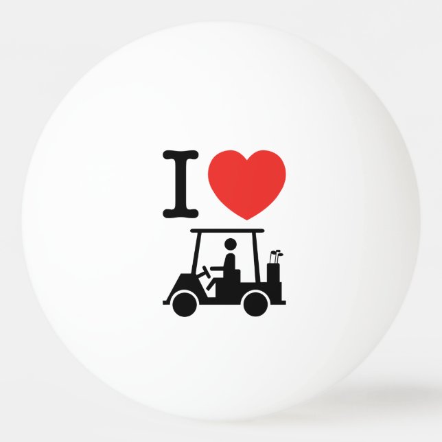 Pelota De Ping Pong Carro de golf I Heart (Love) (Anverso)