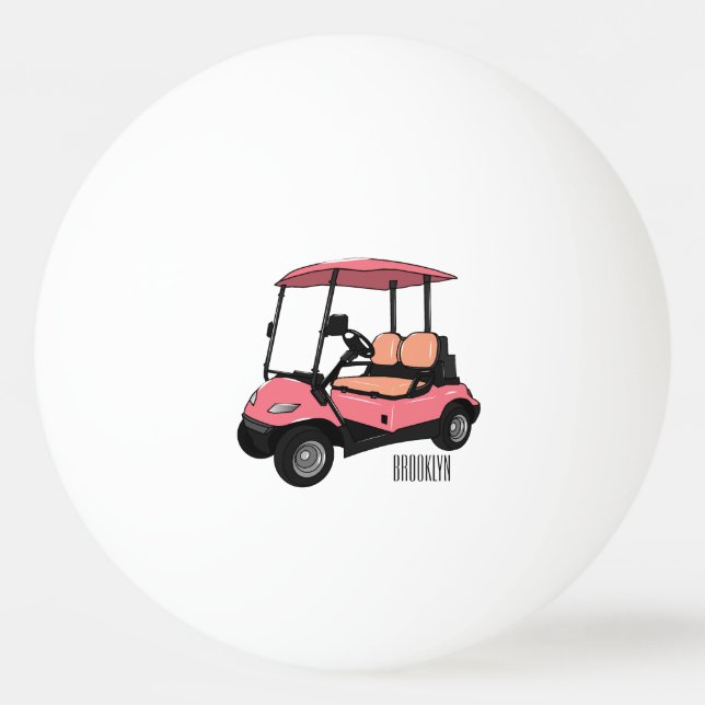 Pelota De Ping Pong Carro de golf / ilustracion personalizado de coche (Anverso)
