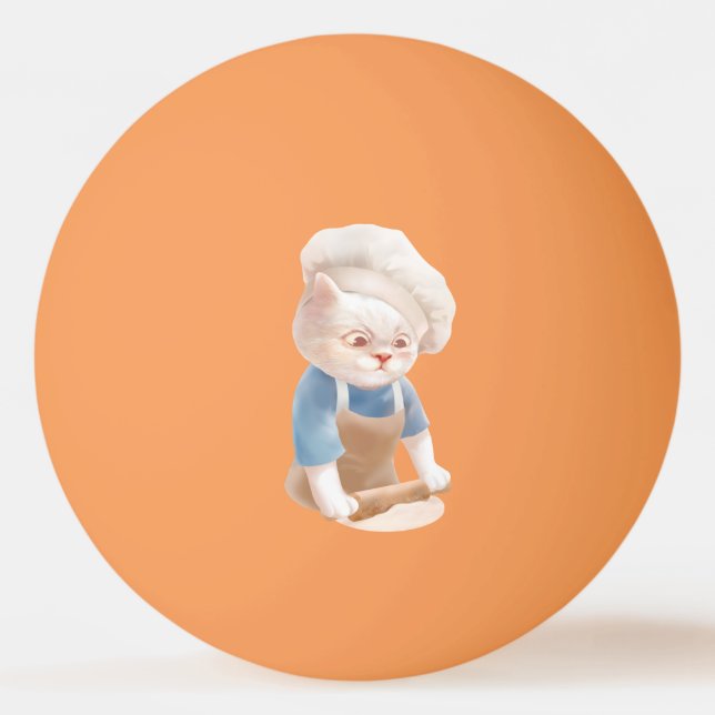 Pelota De Ping Pong Cat Baker Baby - Acogedor Kneading (Anverso)
